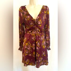 FREE PEOPLE long sleeve floral dress size 6